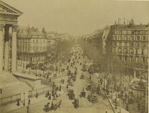 France Paris Boulevard de la Madeleine Horse Cab Omnibus Old Photo Neurdein 1900
