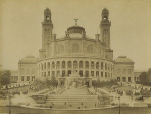 France Paris Palais du Trocadero palace Fountain Old Photo Neurdein 1900