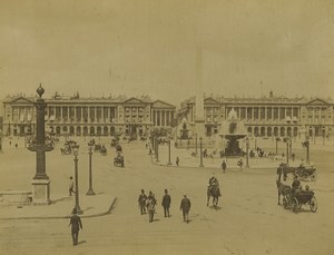 France Paris Place de la Concorde Horse Carriages Old Photo Neurdein 1900