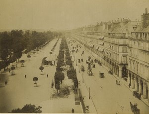 France Paris Rue de Rivoli Street Horse Carriages Old Photo Neurdein 1900