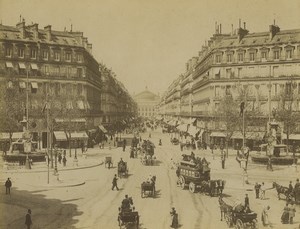 France Paris Avenue de l'Opera Horse Carriages Omnibus Old Photo Neurdein 1900