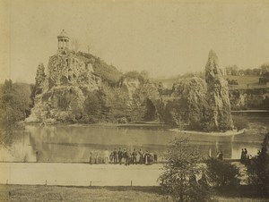 France Paris Parc des Buttes Chaumont Park Lake Old Photo Neurdein 1900