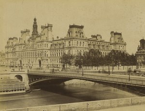 France Paris City Hall Hotel de Ville Bridge Old Photo Neurdein 1900