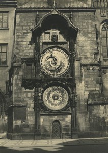 Czech Republic Prague Astronomical Clock Old Photo 1935