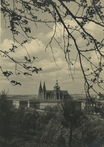 Czech Republic Prague Castle general view Old Photo 1935