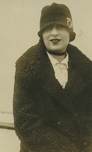 USA Miss Reginald Vanderbilt on SS Leviathan Old Press Photo 1920's