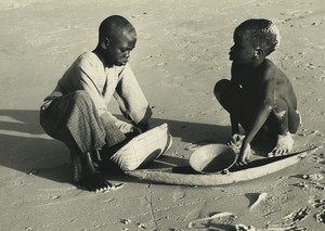 Africa Senegal? Young Boys on Sand Beach Old Photo Duchemin 1970's