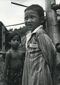 Thailand Chiang Rai Children portrait Old Photo Defossez 1970's