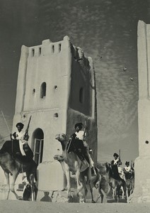 Africa Troupe of Goumiers on riding Camels Old Photo Defossez 1970's