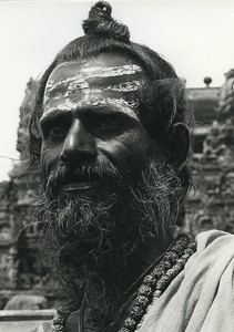 India Sadhu Portrait Old Photo Defossez 1970's