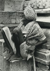 India old man portrait Old Photo Defossez 1970's