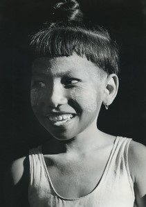 Burma Pagan young girl portrait Old Photo Defossez 1970's