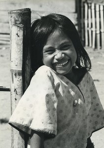 Indonesia Sumatra Porsea Smiling young girl Portrait Old Photo Defossez 1970's
