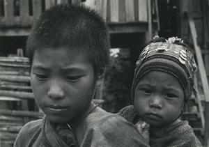 Asia Thailand Chiang Rai young boys Portrait Old Photo Defossez 1970's