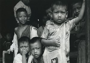 Burma Mandalay young children portrait Old Photo Defossez 1970's
