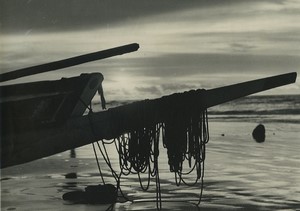 Africa Ivory Coast Boat Sea Light study Old Photo Defossez 1970's