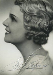 French Actress Elvira Popescu Autograph Old Photo 1940