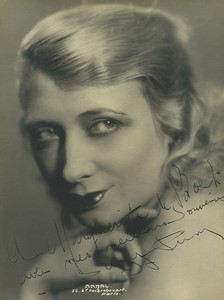 French Actress Suzy Prim Autograph Old Photo Arnal 1930