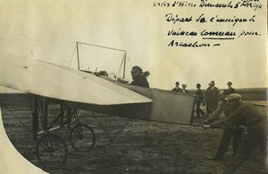 Bordeaux Aviation Croix d'Hins Malherbe & Conneau Departure Old Photo 1911