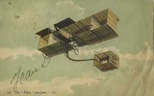 France Aviation Voisin Biplane autographe Jean Dufour? Postcard 1910