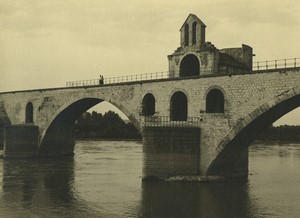 France Avignon Pont Saint-Bénézet Bridge Chapel Old Amateur Photo 1947 #2