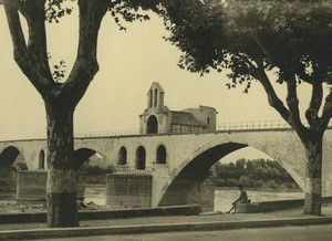 France Avignon Pont Saint-Bénézet Bridge Chapel Old Amateur Photo 1947 #3