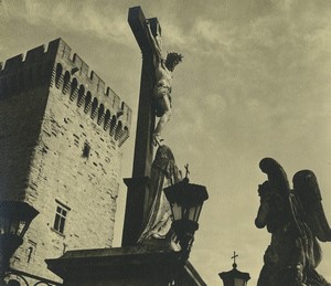 France Avignon Palais des Papes Christ on the Cross Old Amateur Photo 1947 #2