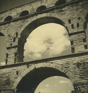 France Pont du Gard Bridge Old Amateur Photo 1947 #1