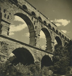 France Pont du Gard Bridge Old Amateur Photo 1947 #3