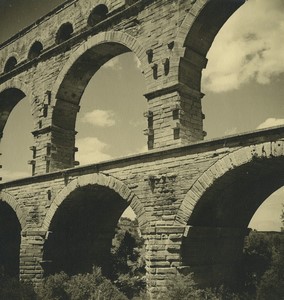 France Pont du Gard Bridge Old Amateur Photo 1947 #4