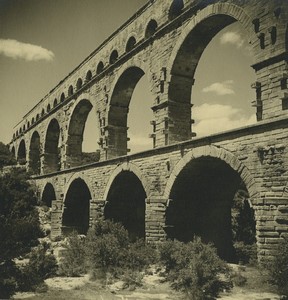 France Pont du Gard Bridge Old Amateur Photo 1947 #6