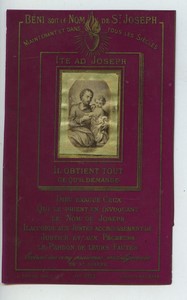 France Dopter St Joseph old Holy card circa 1900 with small photo #1