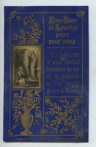 France Lourdes Morel Notre Dame de Lourdes Holy card circa 1900 with small photo