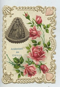 France Notre Dame d'Oderen old Holy card circa 1900 with small photo