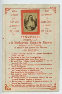 France Daniel Paris Sacré Coeur de Jesus Holy card circa 1900 with small photo