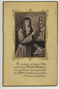France Louise de Marillac old Holy card circa 1900 with small photo