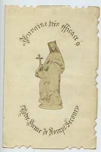 France Notre Dame de Prompt Secours Novena Holy card circa 1918 with small photo