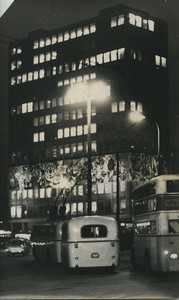 Germany Berlin Alexanderplatz by night Old Photo 1964 #2