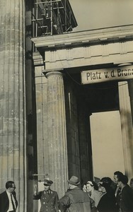 Germany Berlin Brandenburg Gate Tourists Old Photo 1964