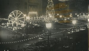 Germany Berlin Karl-Marx-Allee at night Christmas Market Old Photo 1963