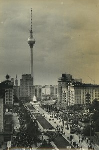 Germany Berlin Karl Marx Allee Fernsehturm Popular Festival Old Photo 1968