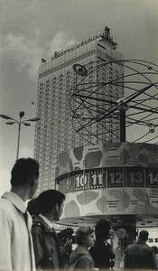 Germany Berlin Inauguration of the Urania Column Clock Old Photo 1965