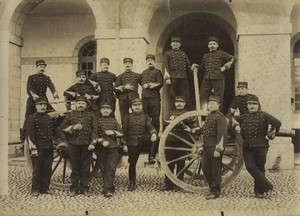 France 14th Field Artillery Regiment Cannon gun Old Photo 1900