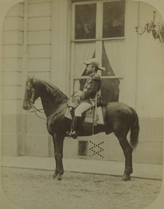 France portrait of General Boulanger on Horse back Old Large Photo 1880's