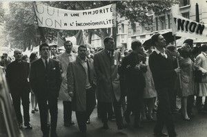 Paris pro De Gaulle Demonstration Old photo Huet 1968, june 4