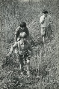 France Artistic Study children in Field Old photo Huet 1970