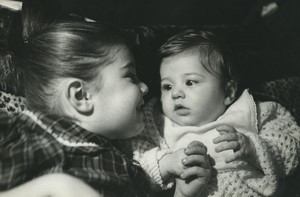 France Artistic Study Children Siblings portrait Old photo Huet 1970