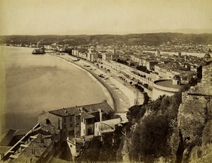 France Nice panorama Baie des Anges Old photo Neurdein 1880