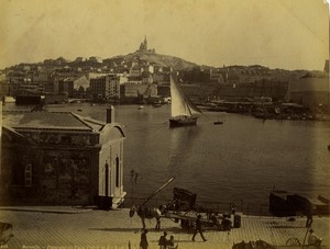 France Marseille panorama du Vieux Port ancienne Photo Neurdein 1880