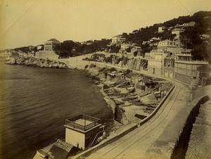 France Marseille Route de la Corniche road Old photo Neurdein 1880